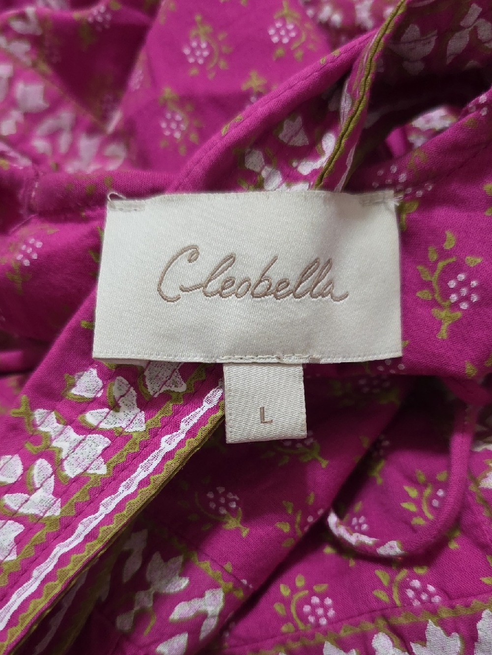 Cleobella Magdalena Mini Dress in Pink Block Print Size Large - Picture 7 of 7